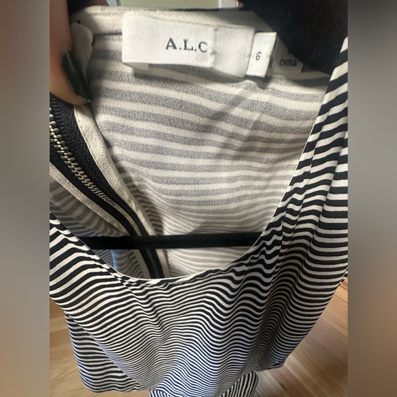 A.L.C. Black and White Striped Maxi Dress - Picture 5 of 5